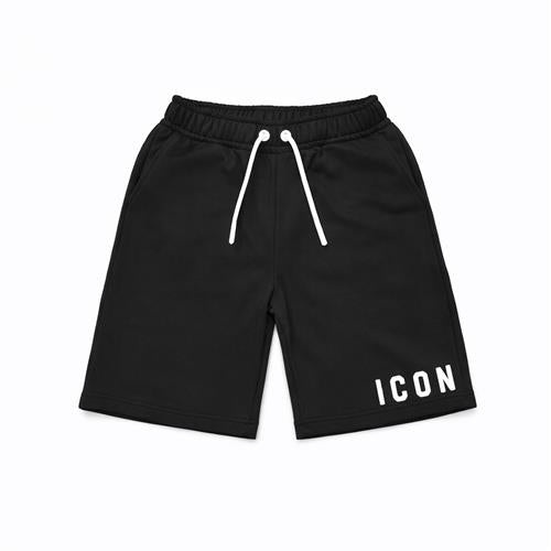 Bermuda ICON bambino neri con logo minimal – essenziale streetwear estivo IBSH001269