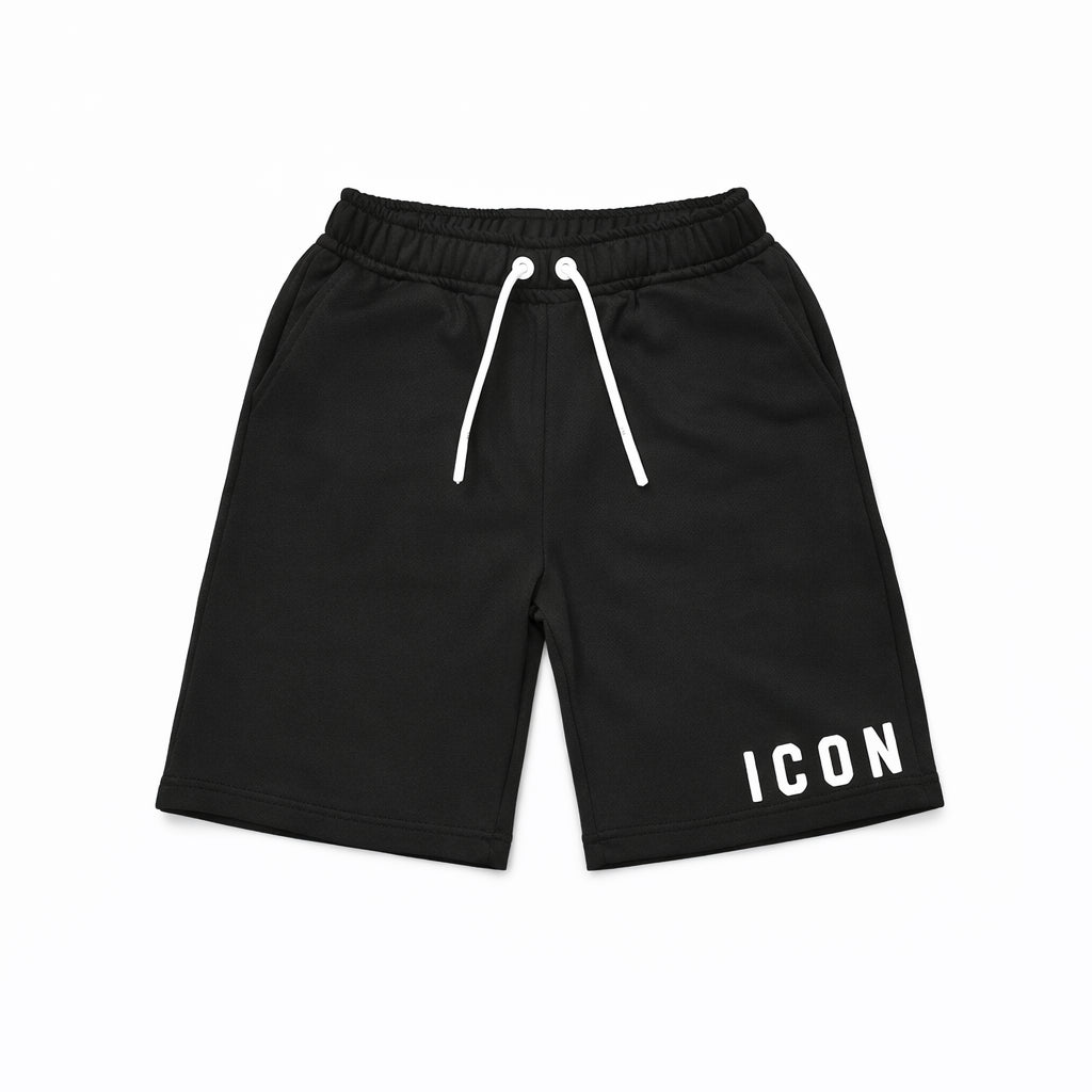 Bermuda ICON bambino neri con logo minimal – essenziale streetwear estivo IBSH001269