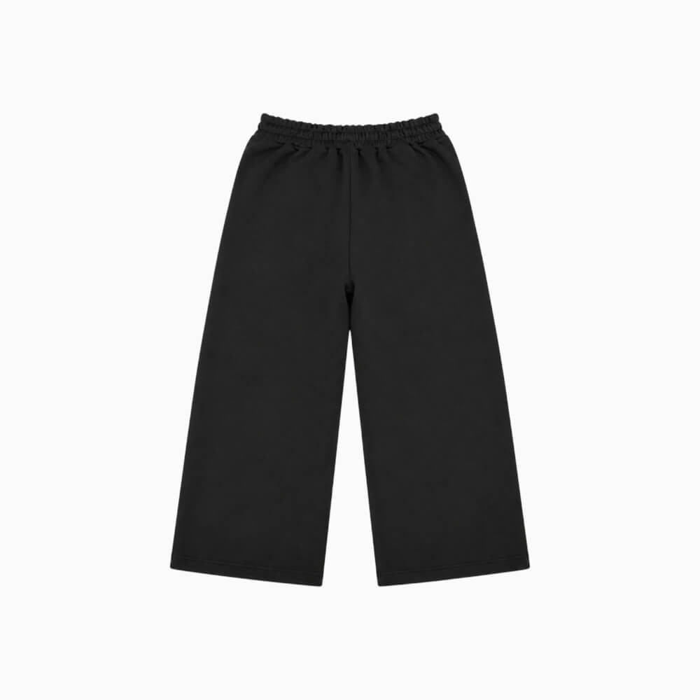 ICON pantalone palazzo ragazzo/a nero con placca logo – IBSP001455-9000