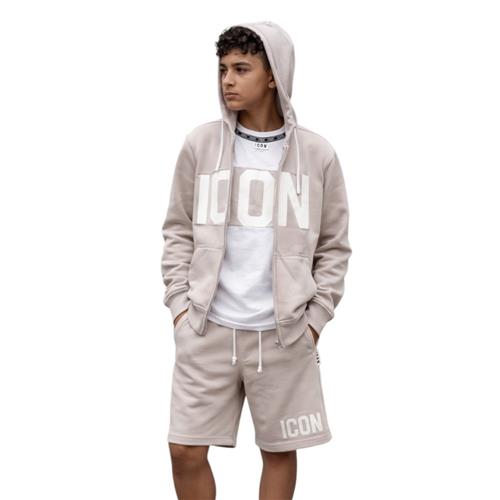 Felpa zip ICON bambino con cappuccio ghiaccio – felpa streetwear IBSW001069