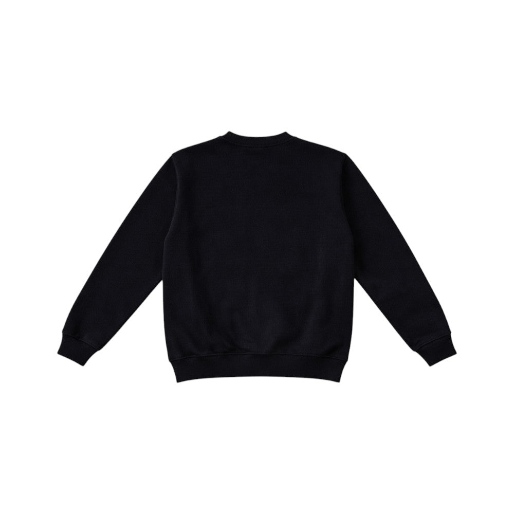 Felpa ICON bambino nera con stampa grafica frontale – sweatshirt streetwear effetto strong IBSW001117