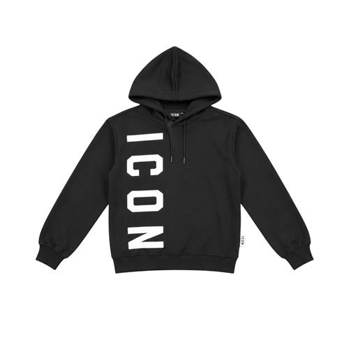 Felpa ICON Ragazzo Copiativo con Cappuccio e Logo Verticale