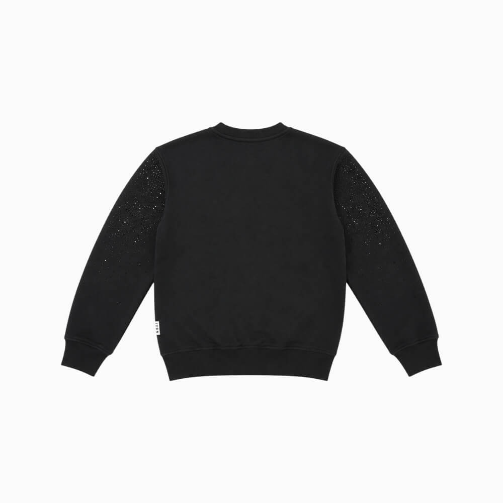 ICON felpa ragazzo nera girocollo con logo e applicazioni luminose – IBSW001507-9000