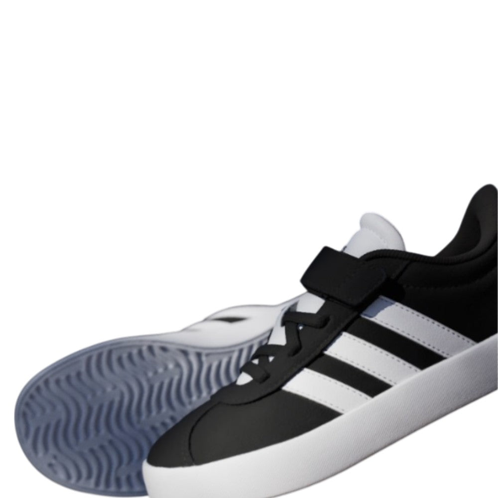 Adidas VL Court 3.0 ID9148 Sneaker Bambino Nero con Chiusura Velcro e Lacci