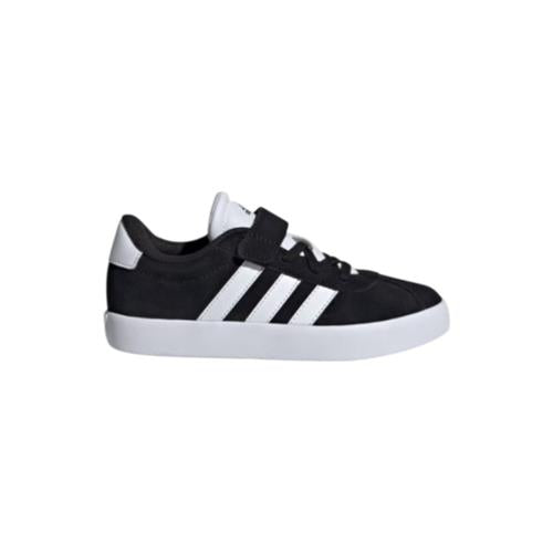 Adidas VL Court 3.0 ID9148 Sneaker Bambino Nero con Chiusura Velcro e Lacci