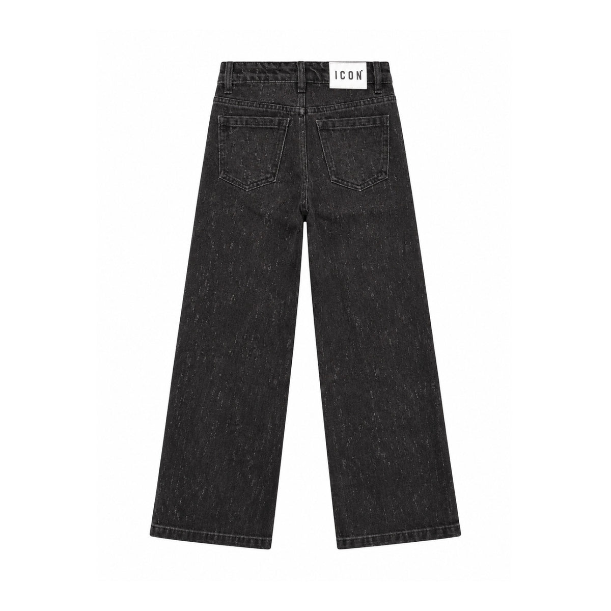 Jeans ICON Ragazza Palazzo Denim Black con Strass