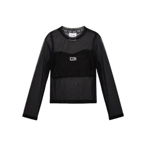 Set maglia in tulle + top ICON Nero - IGKL0011701