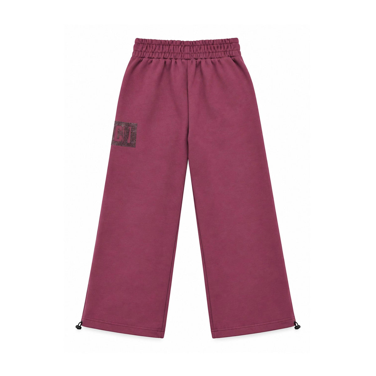 Pantapalazzo ICON Ragazza Wine in Felpa con Logo Strass