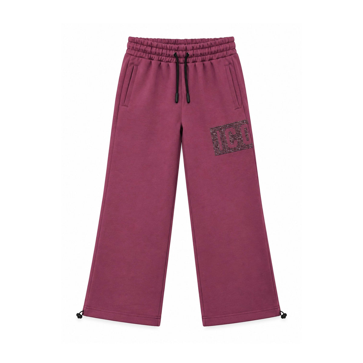 Pantapalazzo ICON Ragazza Wine in Felpa con Logo Strass