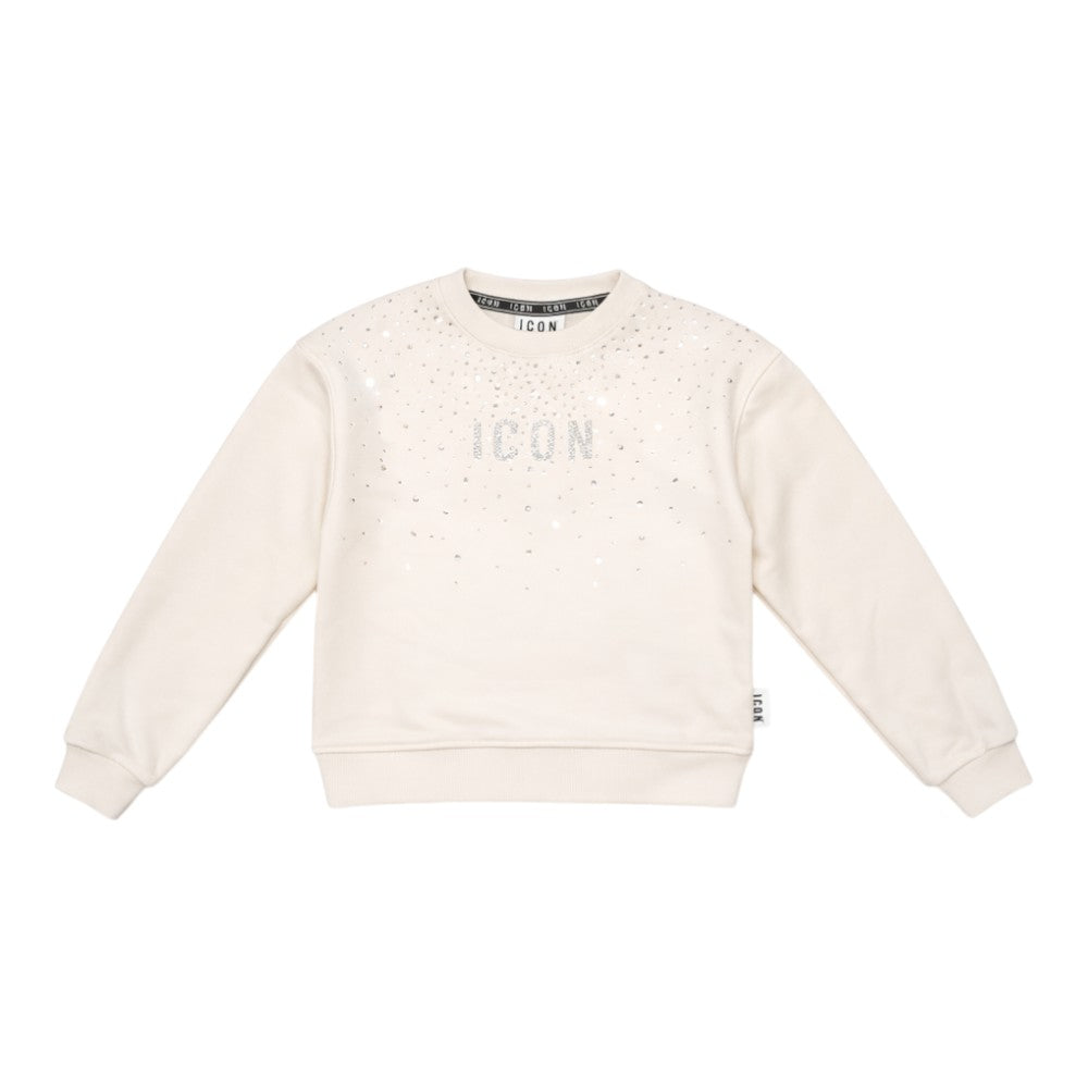 Felpa crop ICON ragazza bianca – girocollo corta streetwear IGSW001256