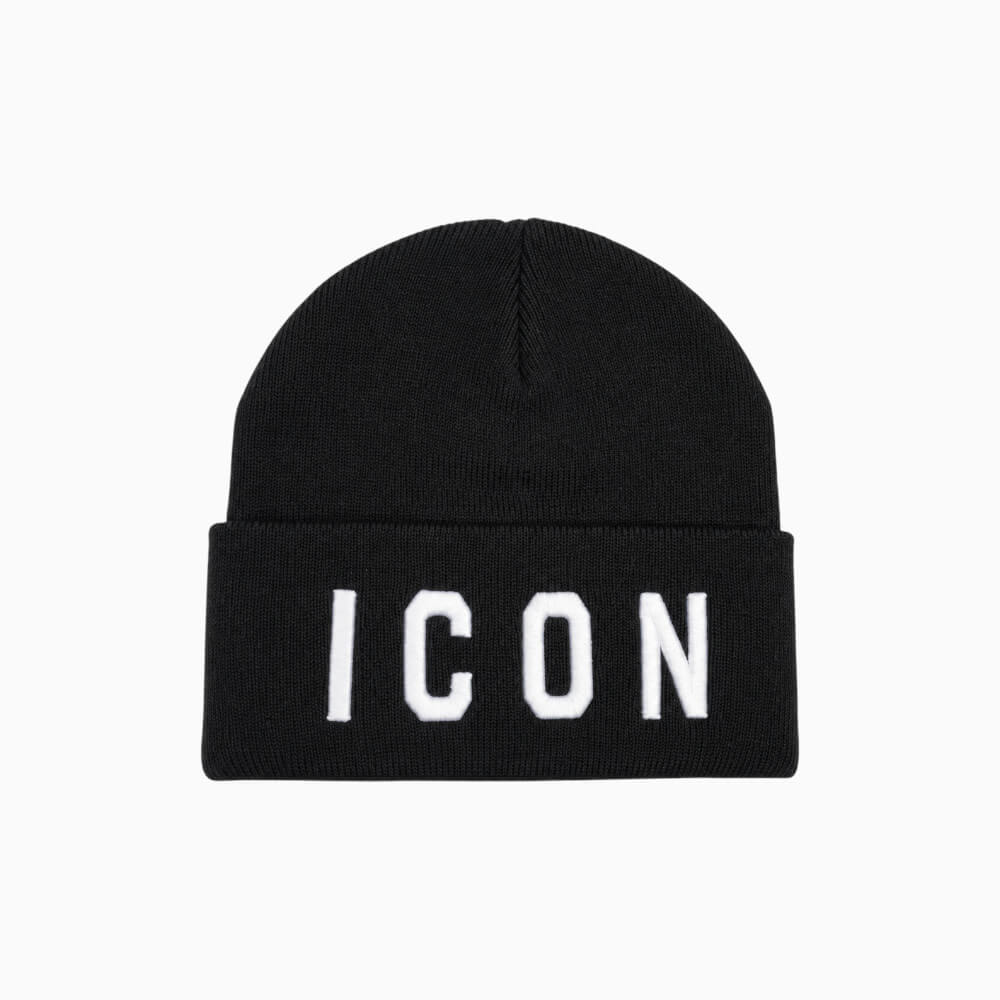 ICON cappello unisex nero con risvolto e maxi logo – IJXAC001334-9000