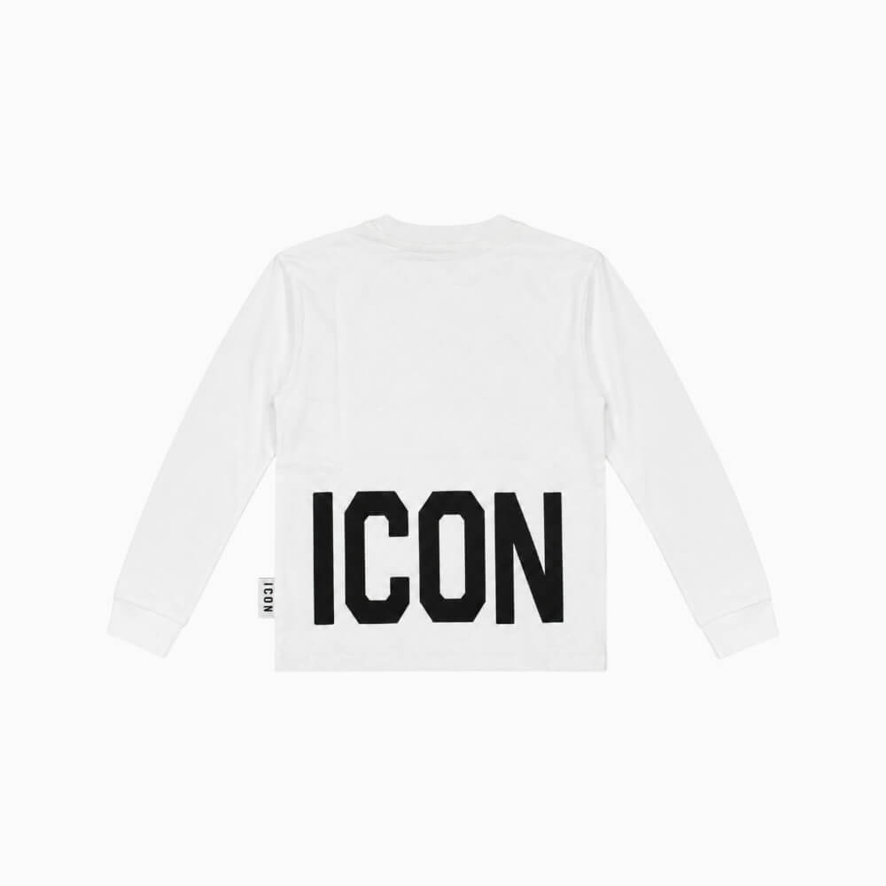 ICON Maglietta bambino panna con placca logo e maxi scritta posteriore – INBKL001471-1001