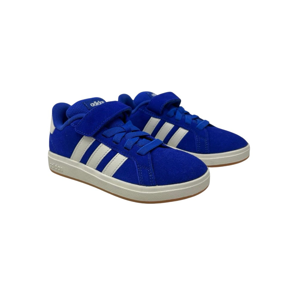 Adidas Sneaker Bambino Blu Royal con Bande Bianche e Velcro