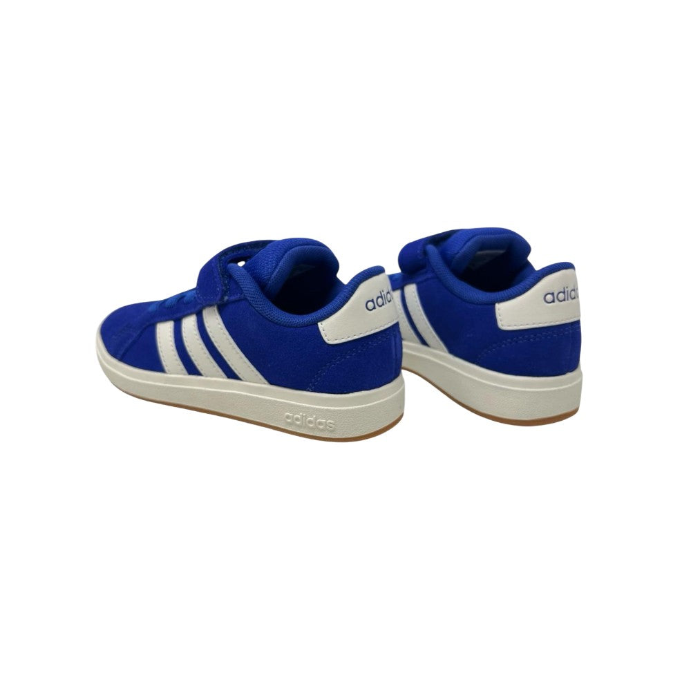 Adidas Sneaker Bambino Blu Royal con Bande Bianche e Velcro
