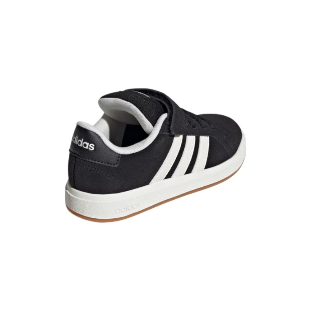 Adidas Sneaker Bambino JP5896 Nero con Bande Bianche, Velcro e Fondo Gum