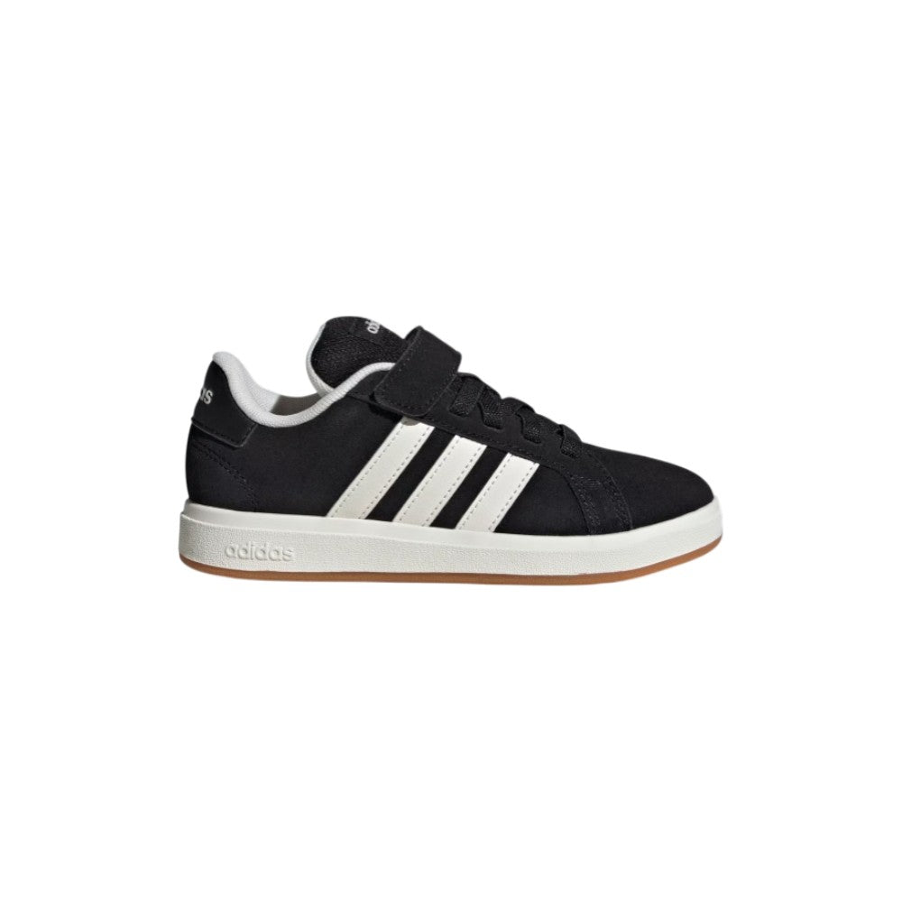 Adidas Sneaker Bambino JP5896 Nero con Bande Bianche, Velcro e Fondo Gum