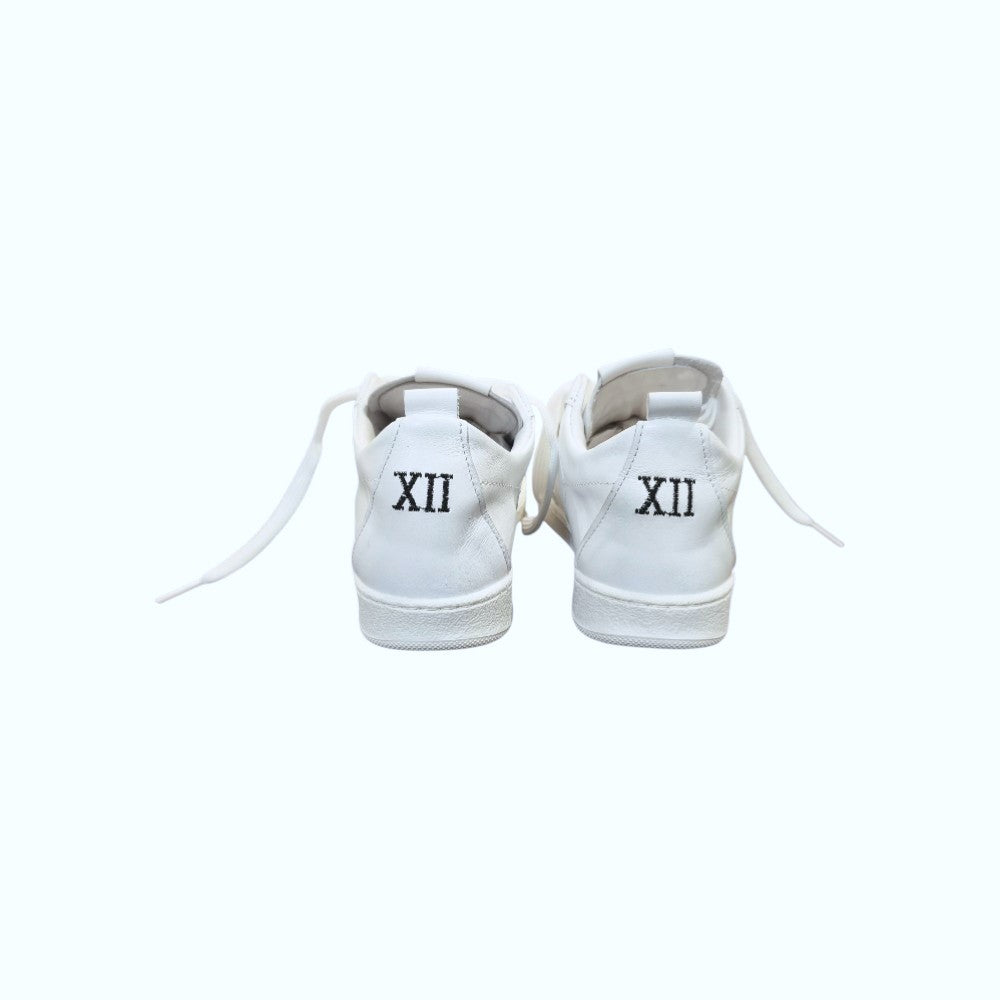 Twelve Sneakers Bambino in Pelle Bianca con Dettaglio Argento