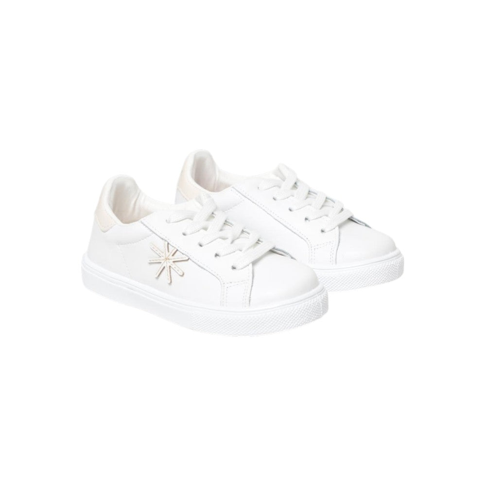 Manuel Ritz Sneaker Bianca Bambino con Dettaglio Logo Decorativo