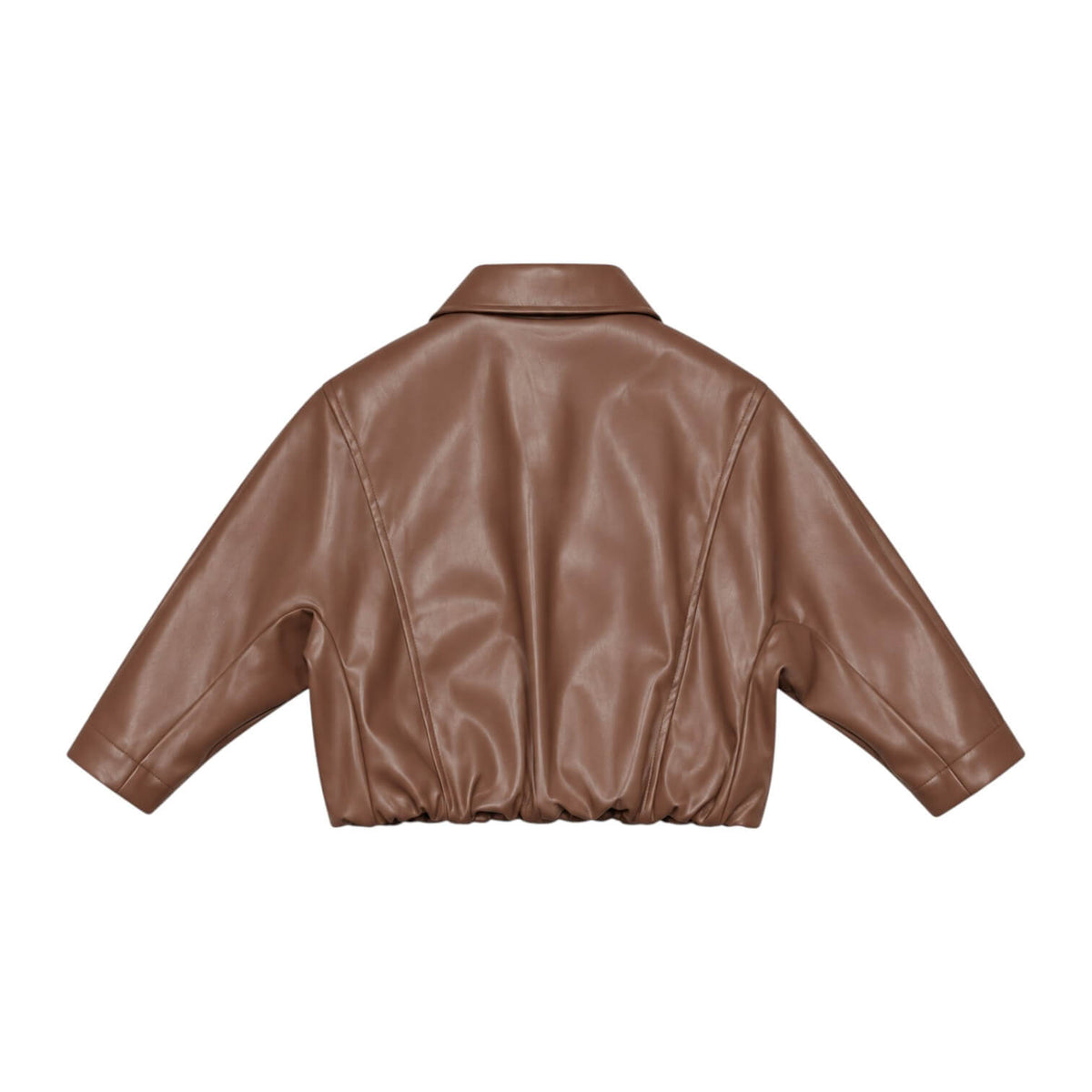 Bomber Naida Ragazza Marrone in Ecopelle Oversize – NAGB341