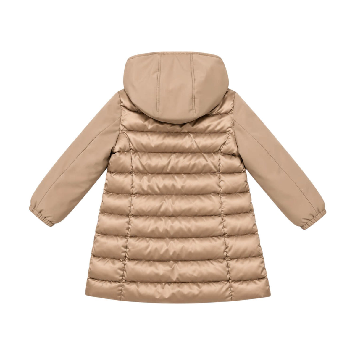Giubbino Lungo Yes Zee Ragazza Beige con Cappuccio e Zip Oro – O045-0222