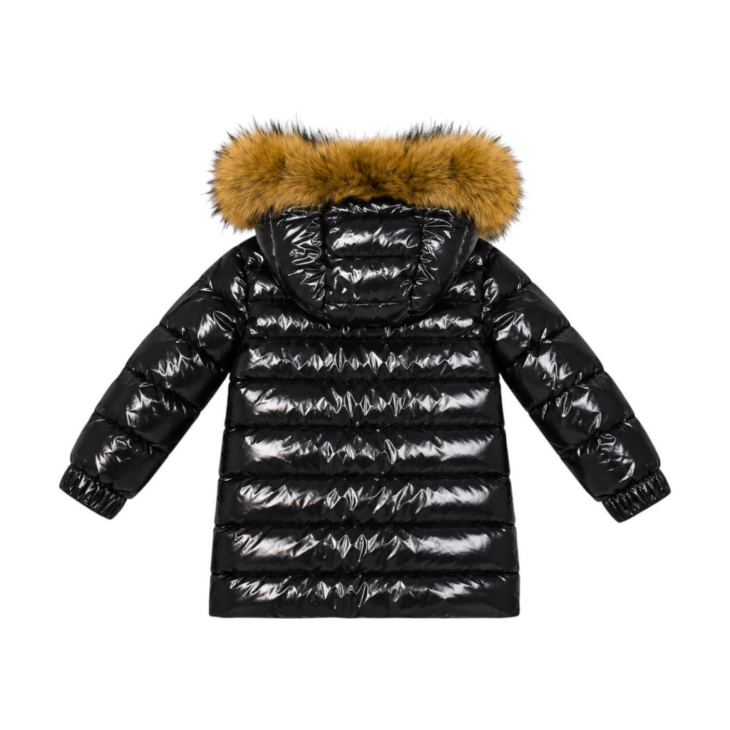 Giubbino Refrigiwear ragazzo nero lucido con pelliccia – R2157CW26