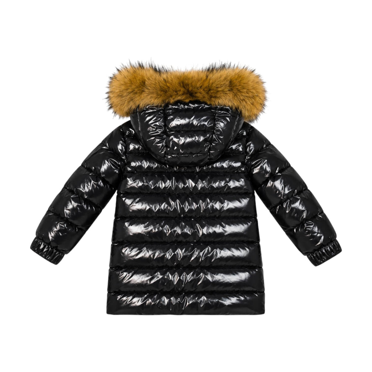 Giubbino Refrigiwear ragazzo nero lucido con pelliccia – R2157CW26