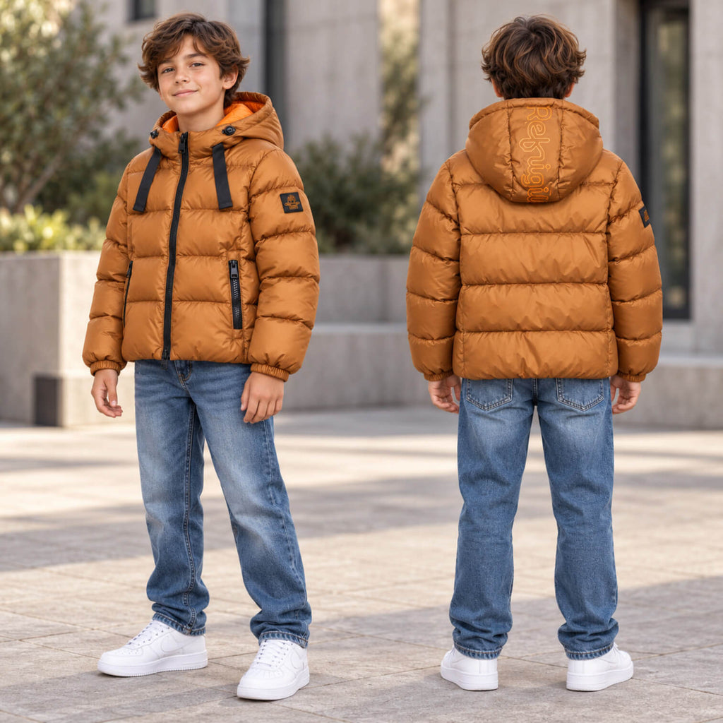 Giubbino Refrigiwear Ragazzo Nero Lucido con Pelliccia – R2157CW26-1