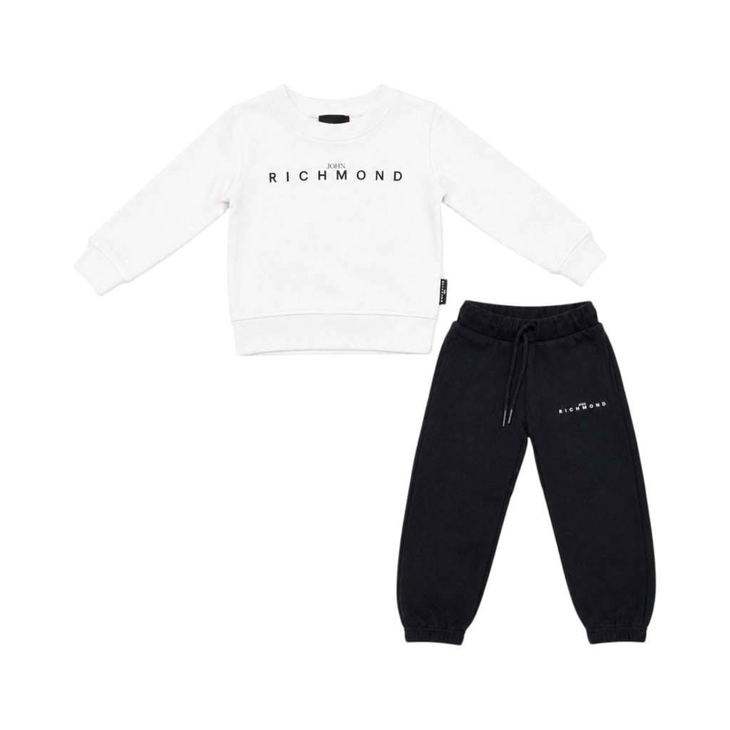 Tuta Richmond unisex  bicolore con felpa girocollo e pantalone jogger