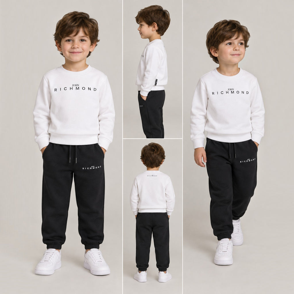 Tuta Richmond unisex  bicolore con felpa girocollo e pantalone jogger