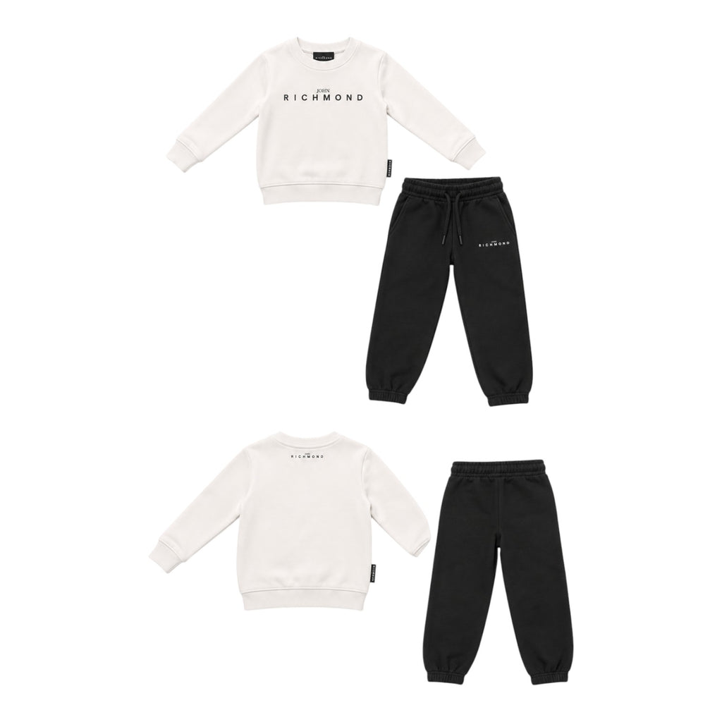 Tuta Richmond unisex  bicolore con felpa girocollo e pantalone jogger