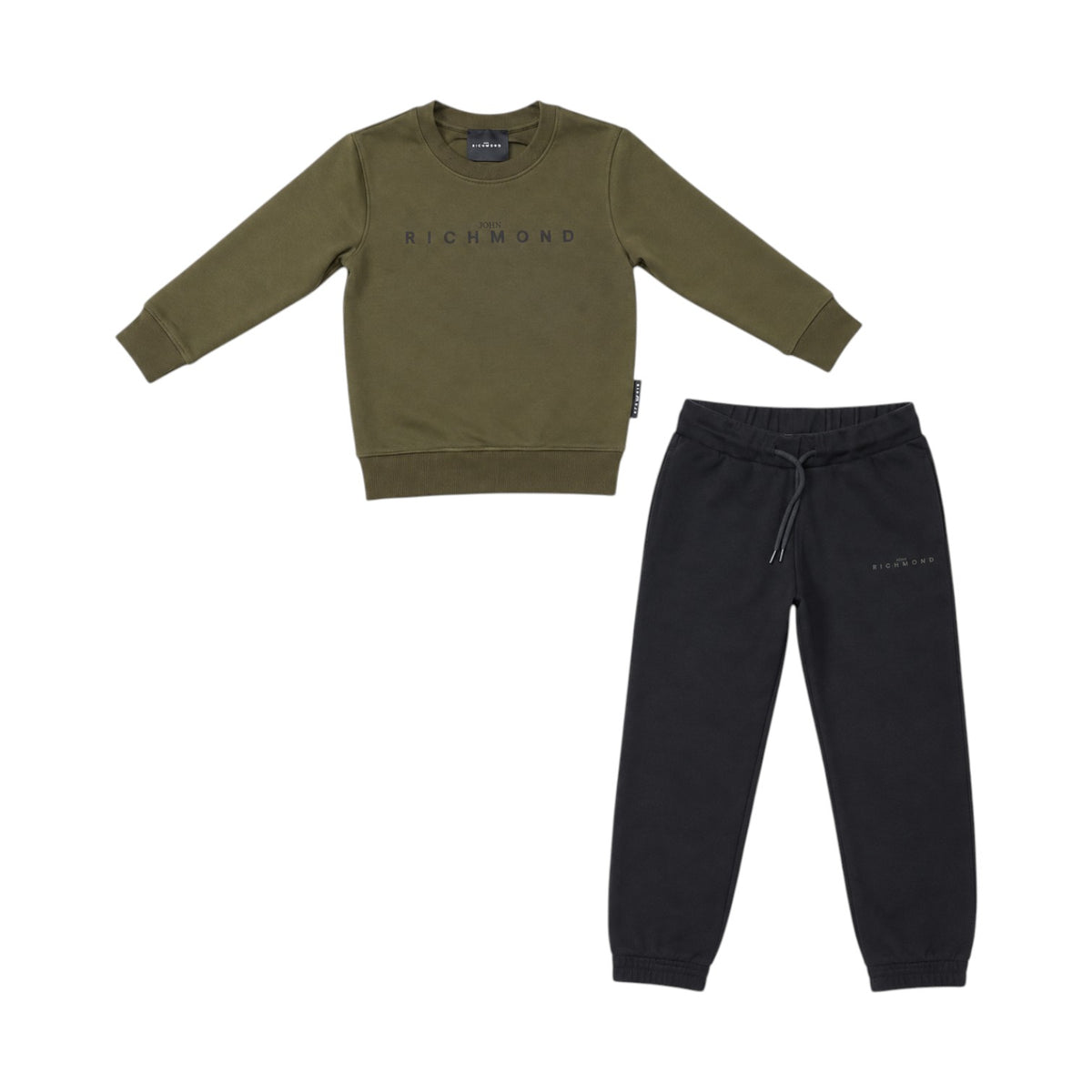 Tuta Richmond unisex  bicolore con felpa girocollo e pantalone jogger