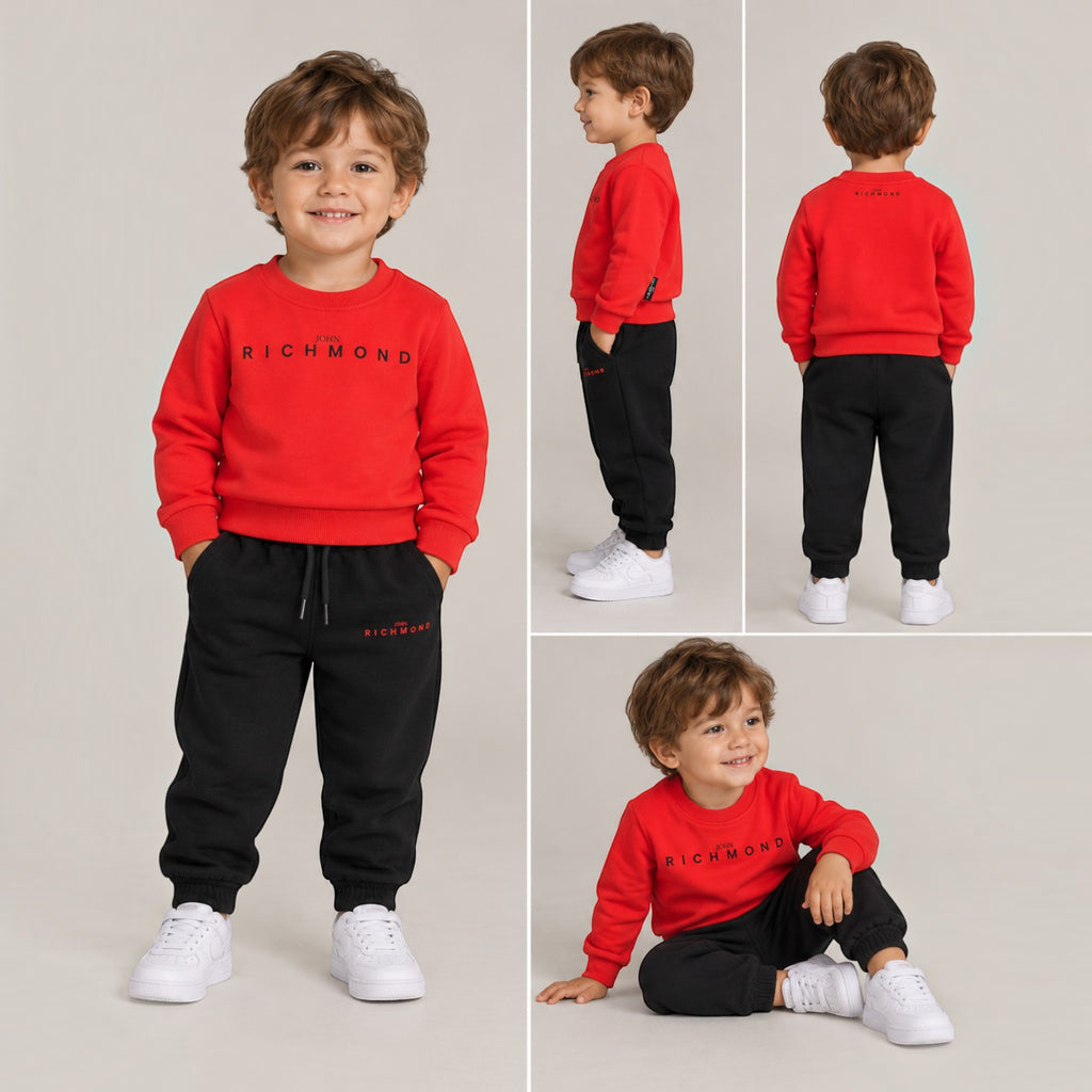 Tuta Richmond unisex  bicolore con felpa girocollo e pantalone jogger