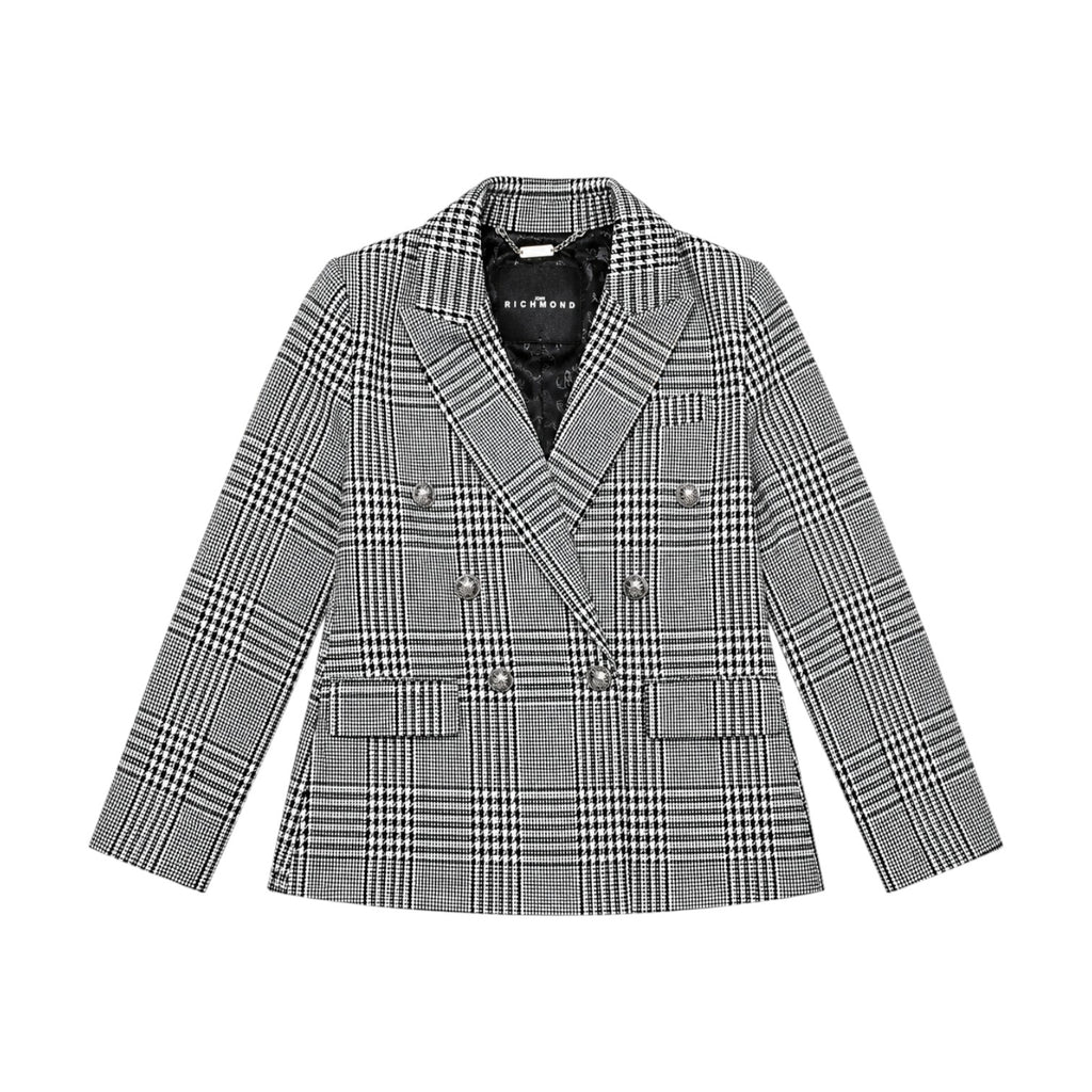 Blazer Richmond ragazza doppiopetto Principe di Galles con bottoni metallici