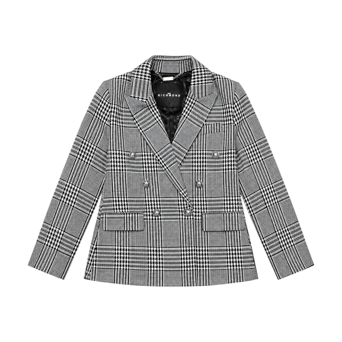 Blazer Richmond ragazza doppiopetto Principe di Galles con bottoni metallici