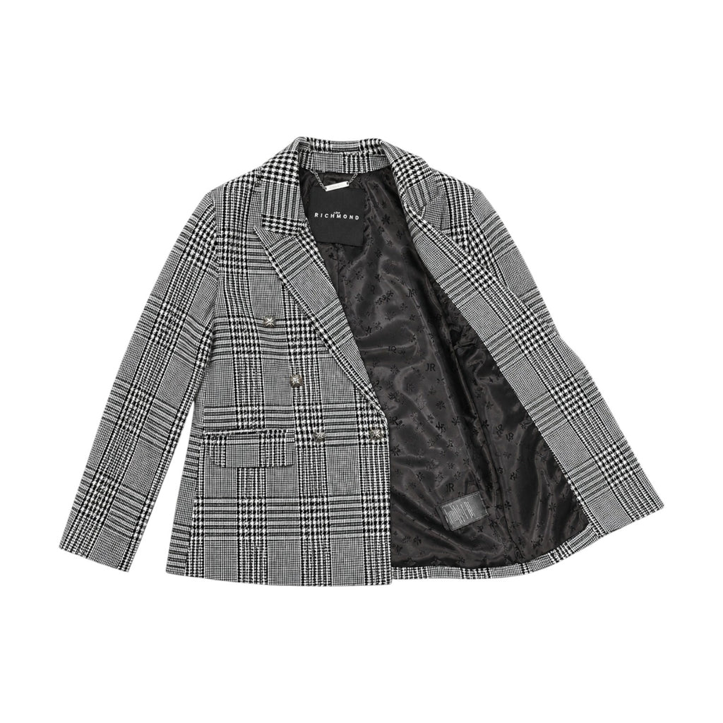 Blazer Richmond ragazza doppiopetto Principe di Galles con bottoni metallici