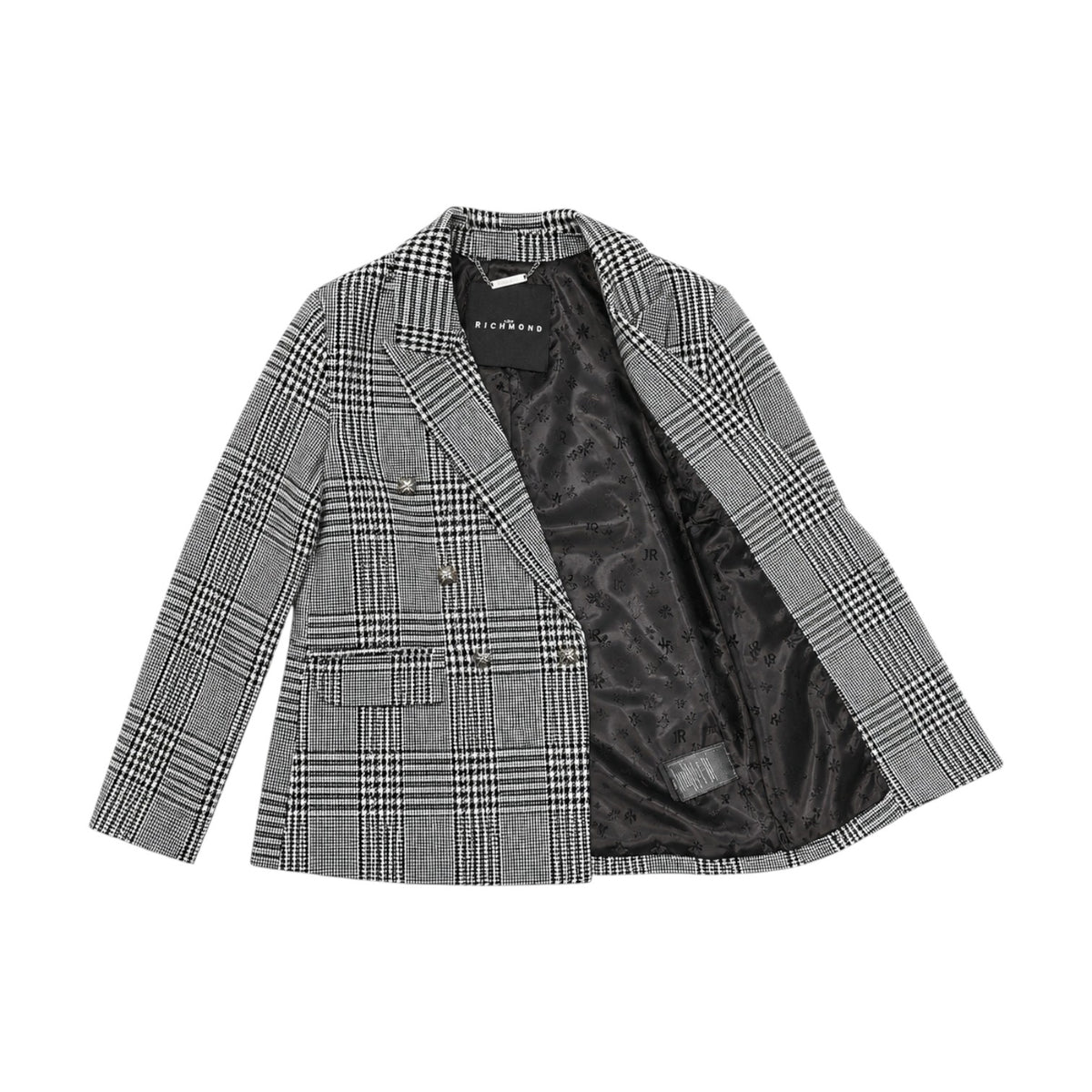 Blazer Richmond ragazza doppiopetto Principe di Galles con bottoni metallici