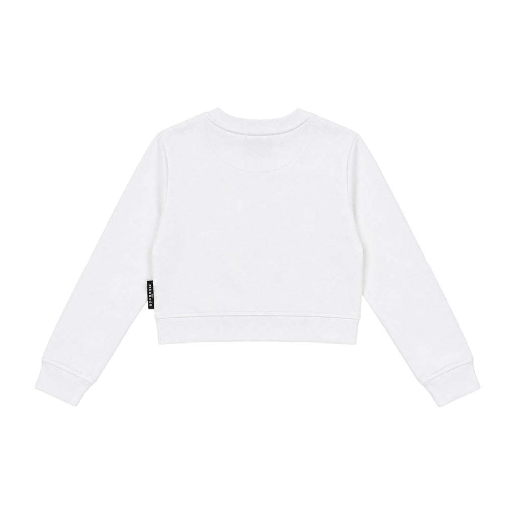Felpa girocollo cropped con logo Richmond e strass frontali