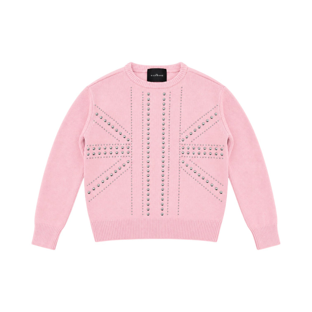 Maglioncino RICHMOND  rosa con borchie argento