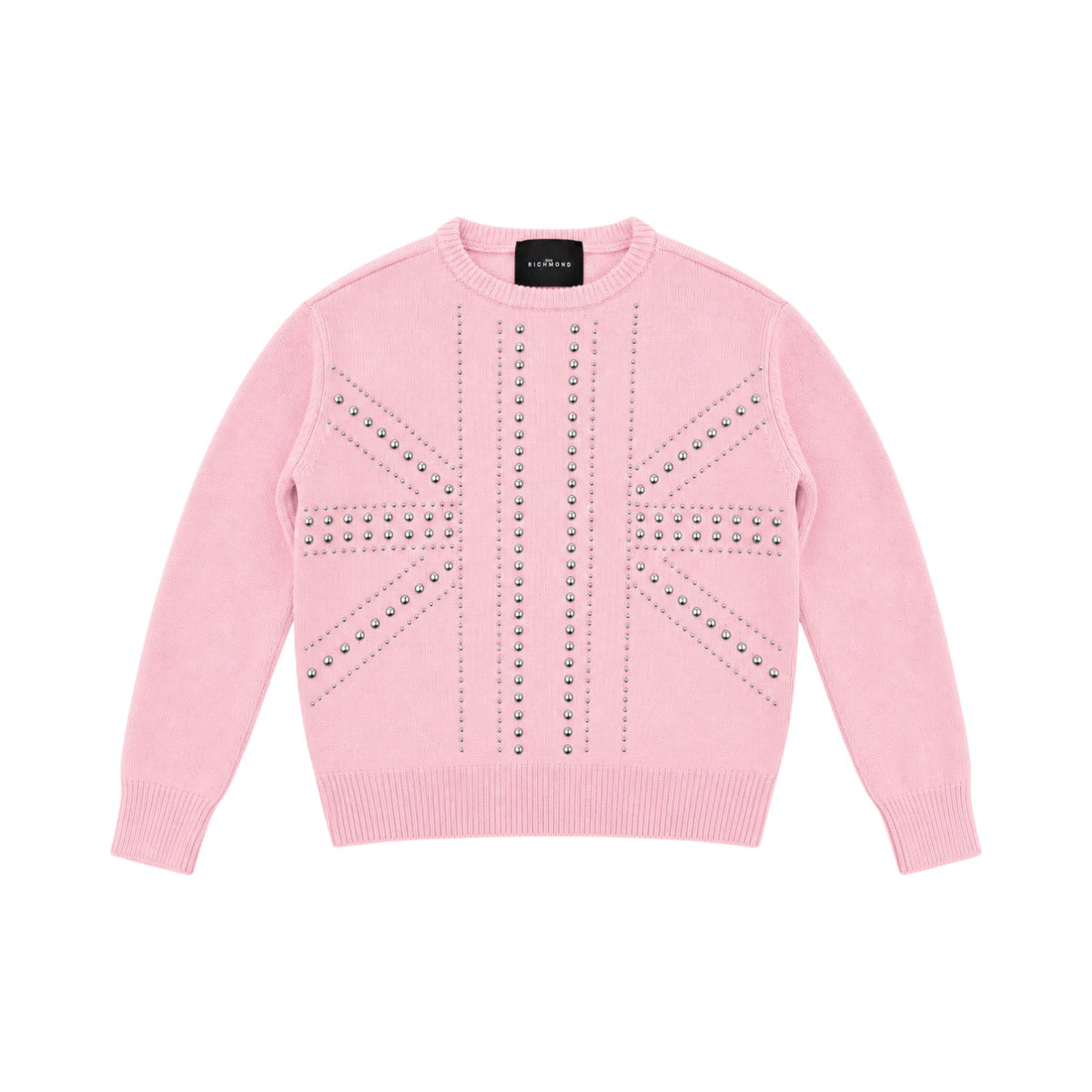 Maglioncino RICHMOND  rosa con borchie argento