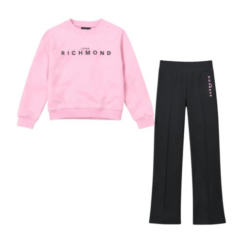 Completo RICHMOND Bambina-Ragazza Felpa Bianca paricollo+legging nero trombetta - RGP26014CF