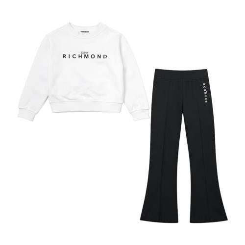 Completo RICHMOND Bambina-Ragazza Felpa Bianca paricollo+legging nero trombetta - RGP26014CF
