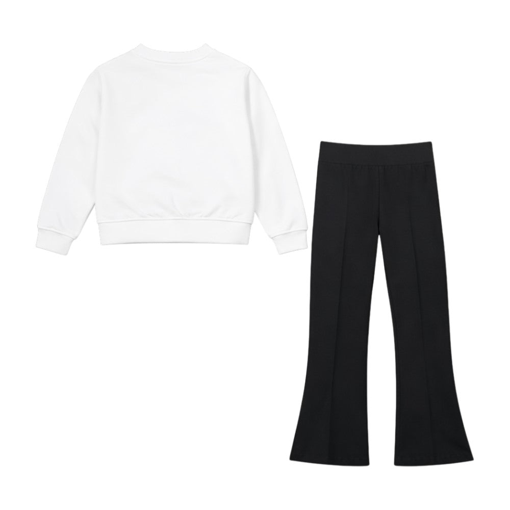 Completo RICHMOND Bambina-Ragazza Felpa Bianca paricollo+legging nero trombetta - RGP26014CF