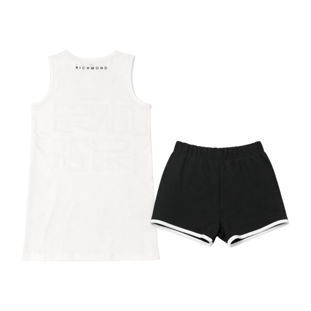 Completo RICHMOND Bambina-Ragazza t-shirt bianca + shorts nero – RGP260161