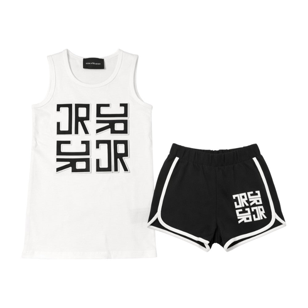 Completo RICHMOND Bambina-Ragazza t-shirt bianca + shorts nero – RGP260161