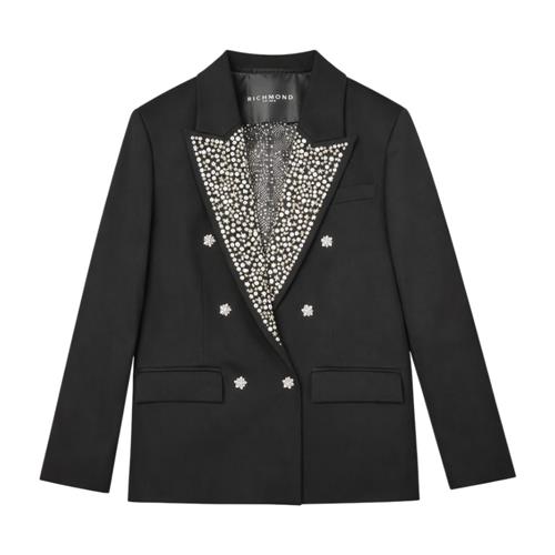 Giacca RICHMOND Doppiopetto Ragazza Black tempestata di borchiette –  RGP261081