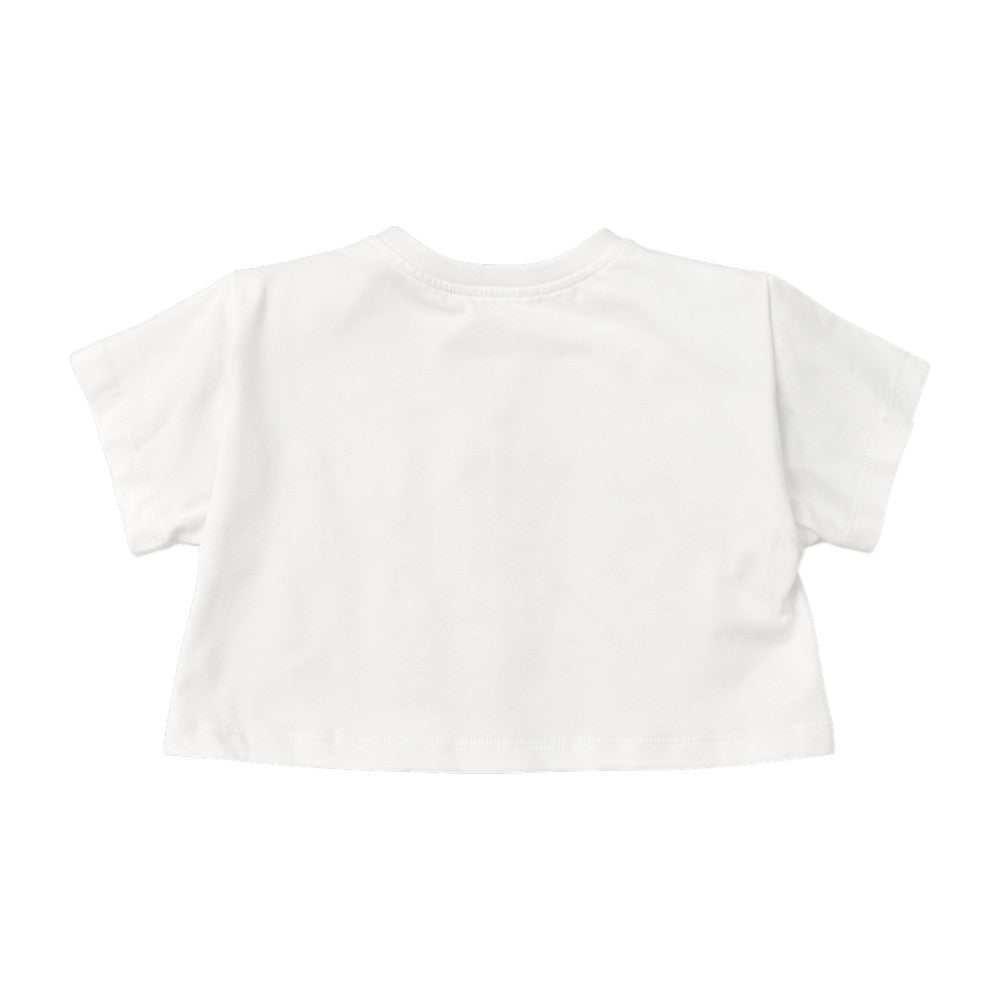 T-Shirt RICHMOND Bambina-Ragazza White cropped con logo - RGP26123TS