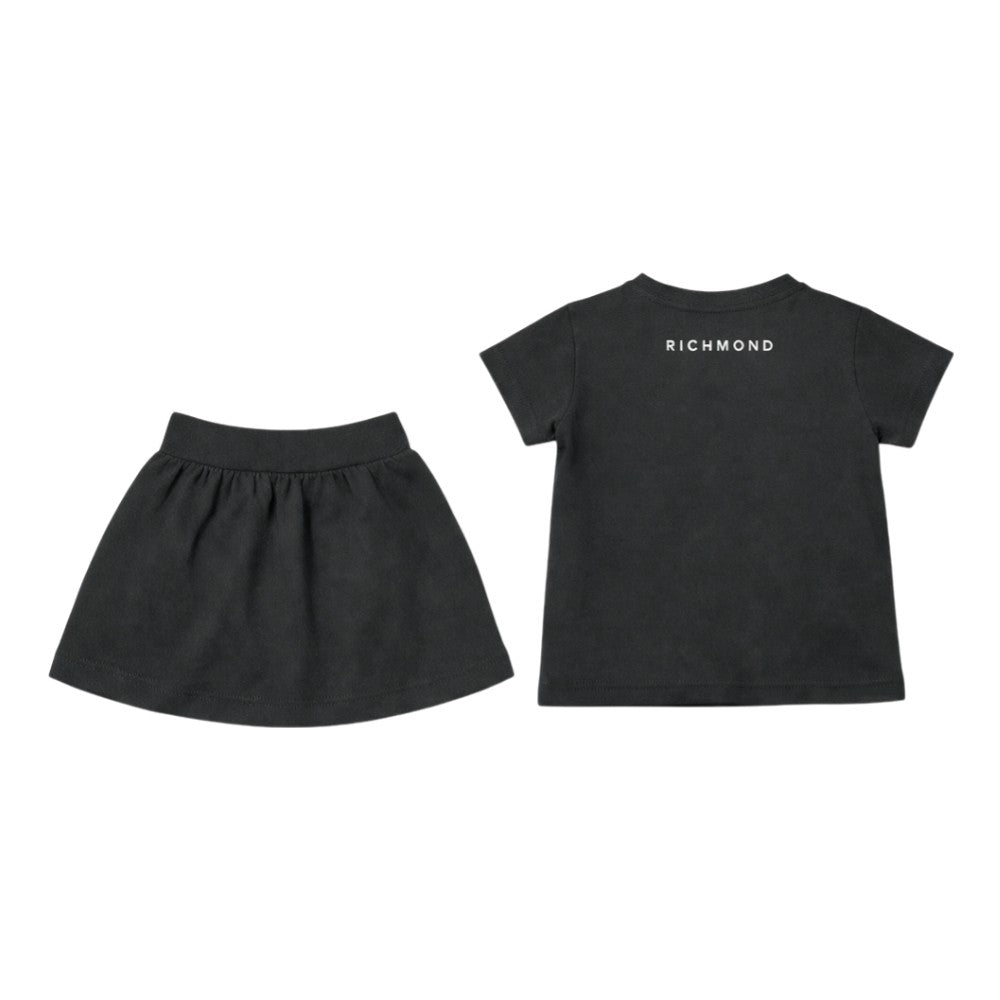 Completo RICHMOND bambina BLACK  T-Shirt + Gonna in jersey – RIP26043