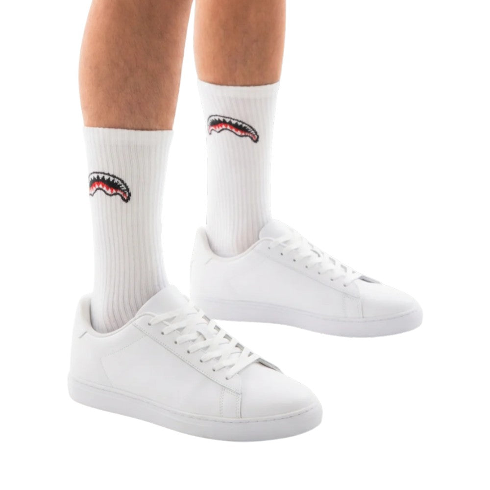 Calze Sprayground Bianche con Grafica Shark Mouth SOCK15024WHT