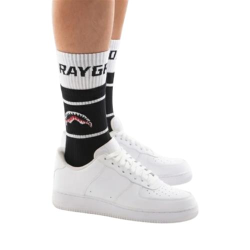 Calze Sprayground Bianche con Grafica Shark Mouth SOCK15025WHT