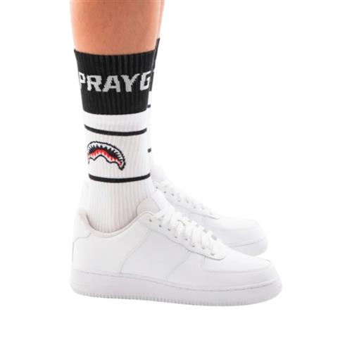 Calze Sprayground Bianche con Grafica Shark Mouth SOCK15025WHT